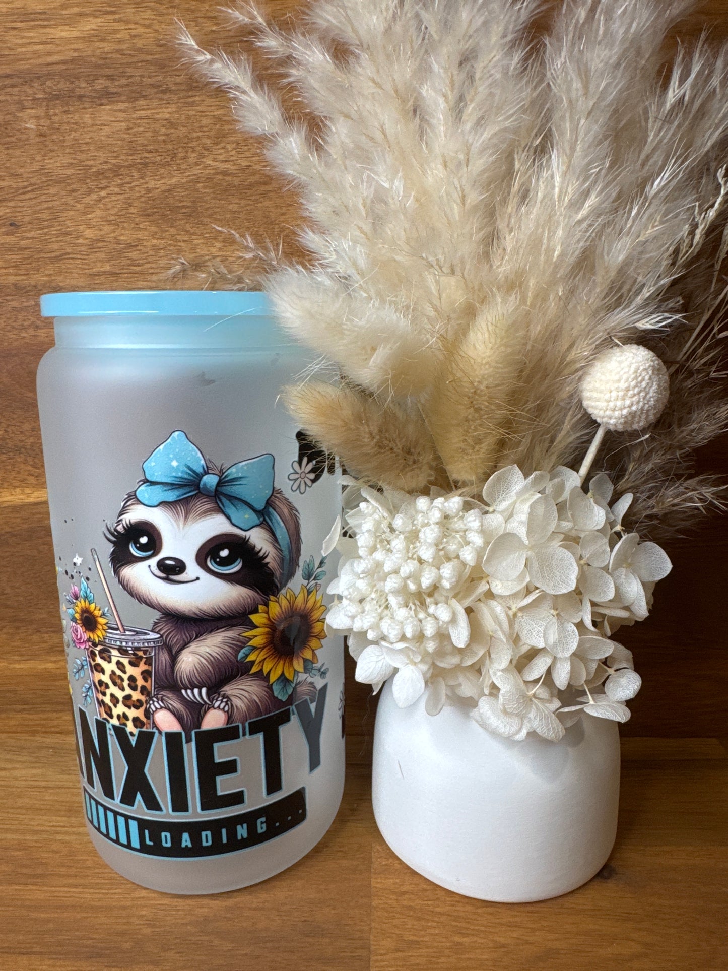 Anxiety Sloth - Glass Tumbler