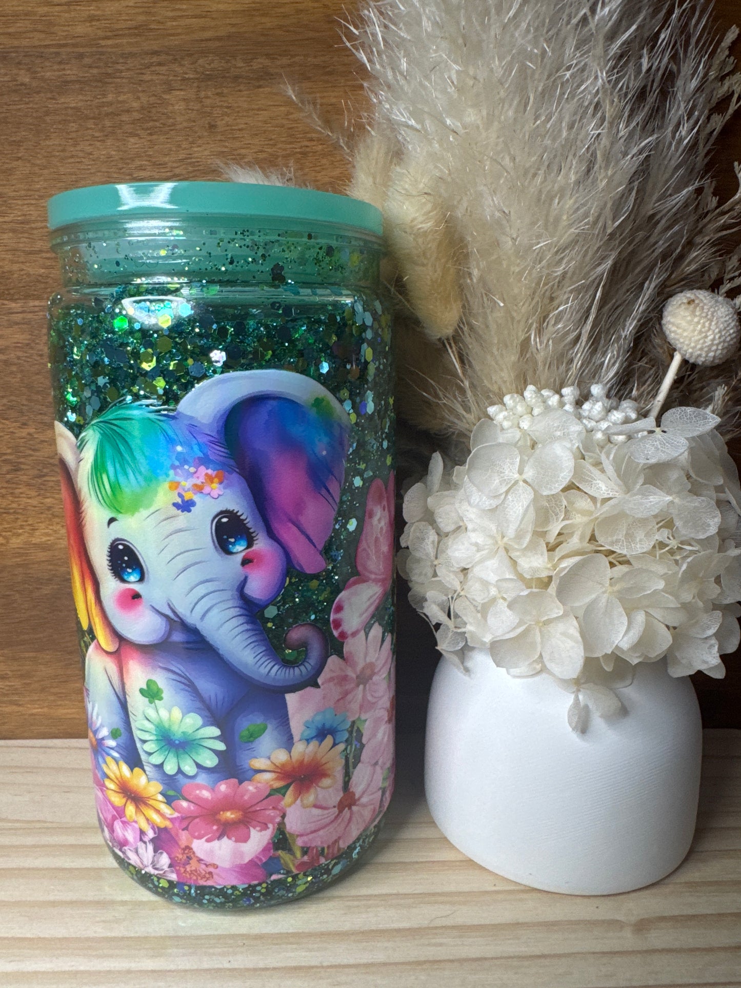Elephant - Plastic Snow Globe Tumbler