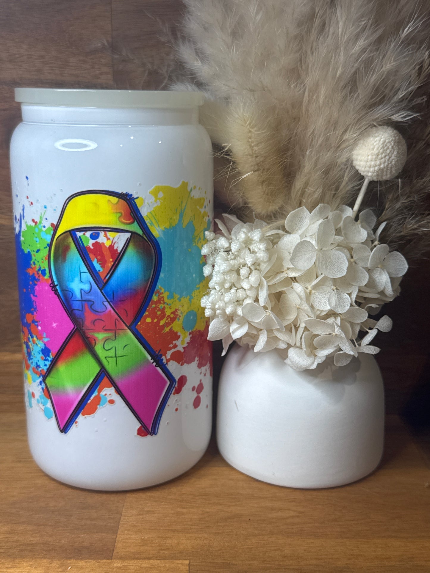 Autism Awareness - Glass Tumbler