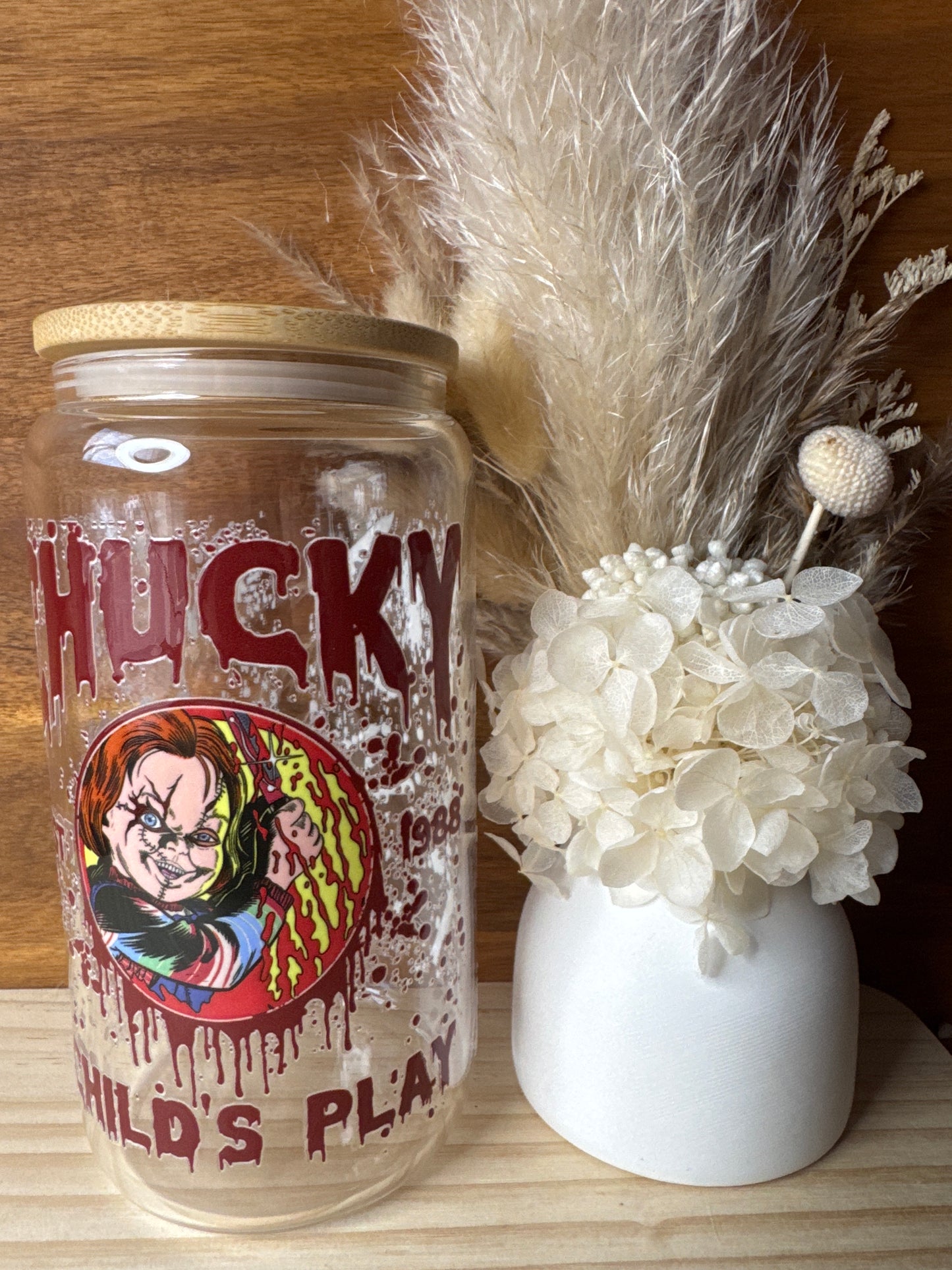 Chucky Halloween- Glass Tumbler