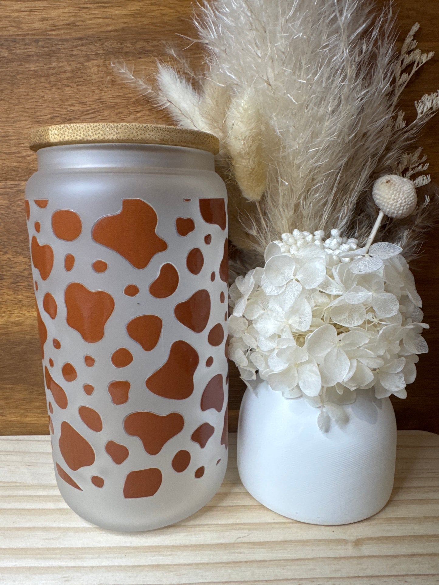 Cow Print Glass Tumbler