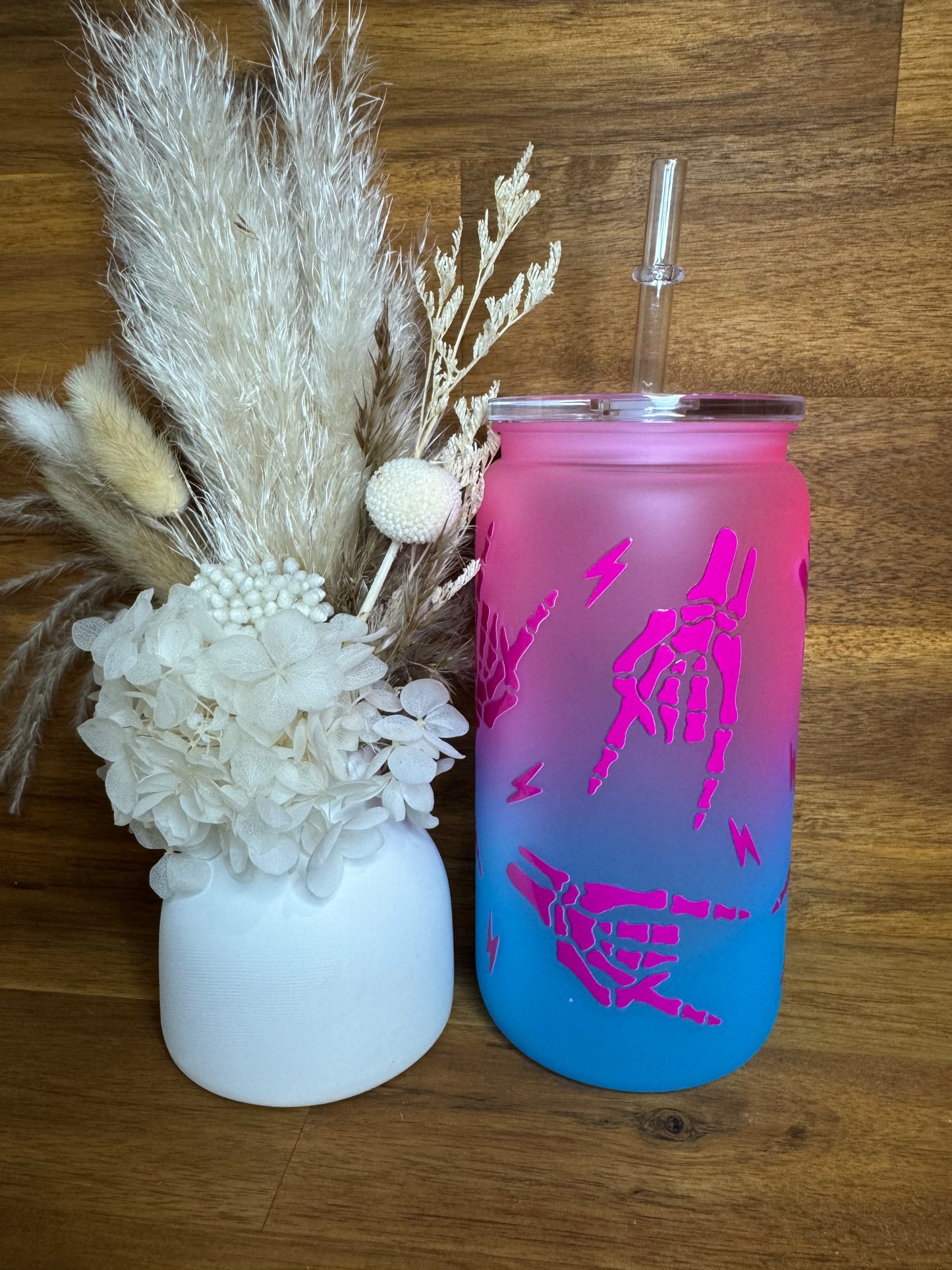 Rock on Skeleton hand Tumbler