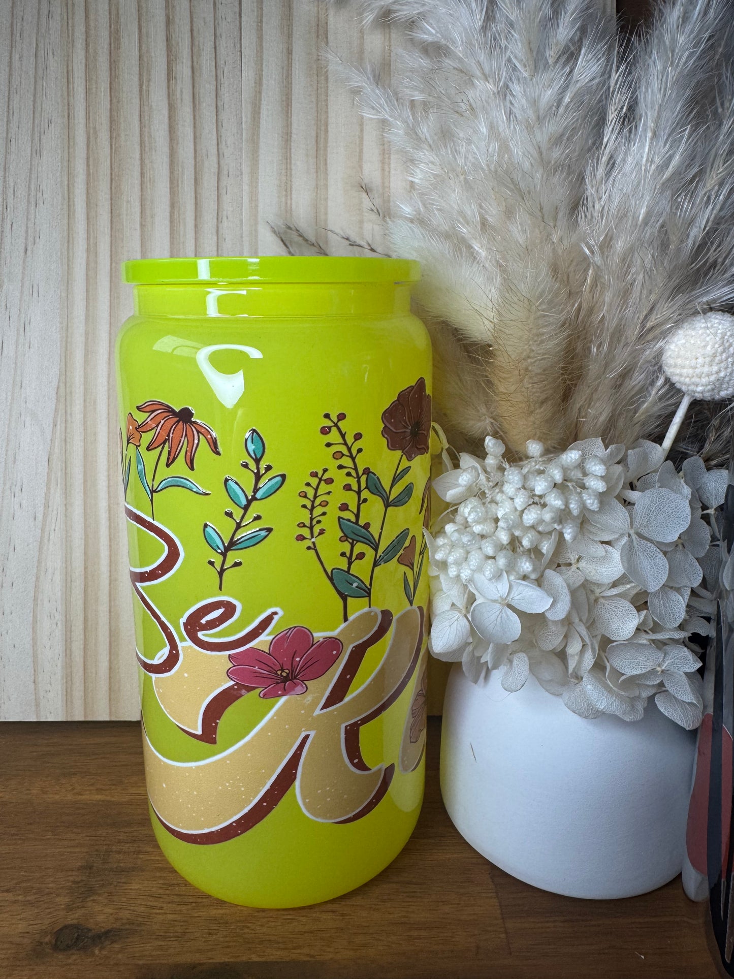 Be Kind Flower Glass Tumbler