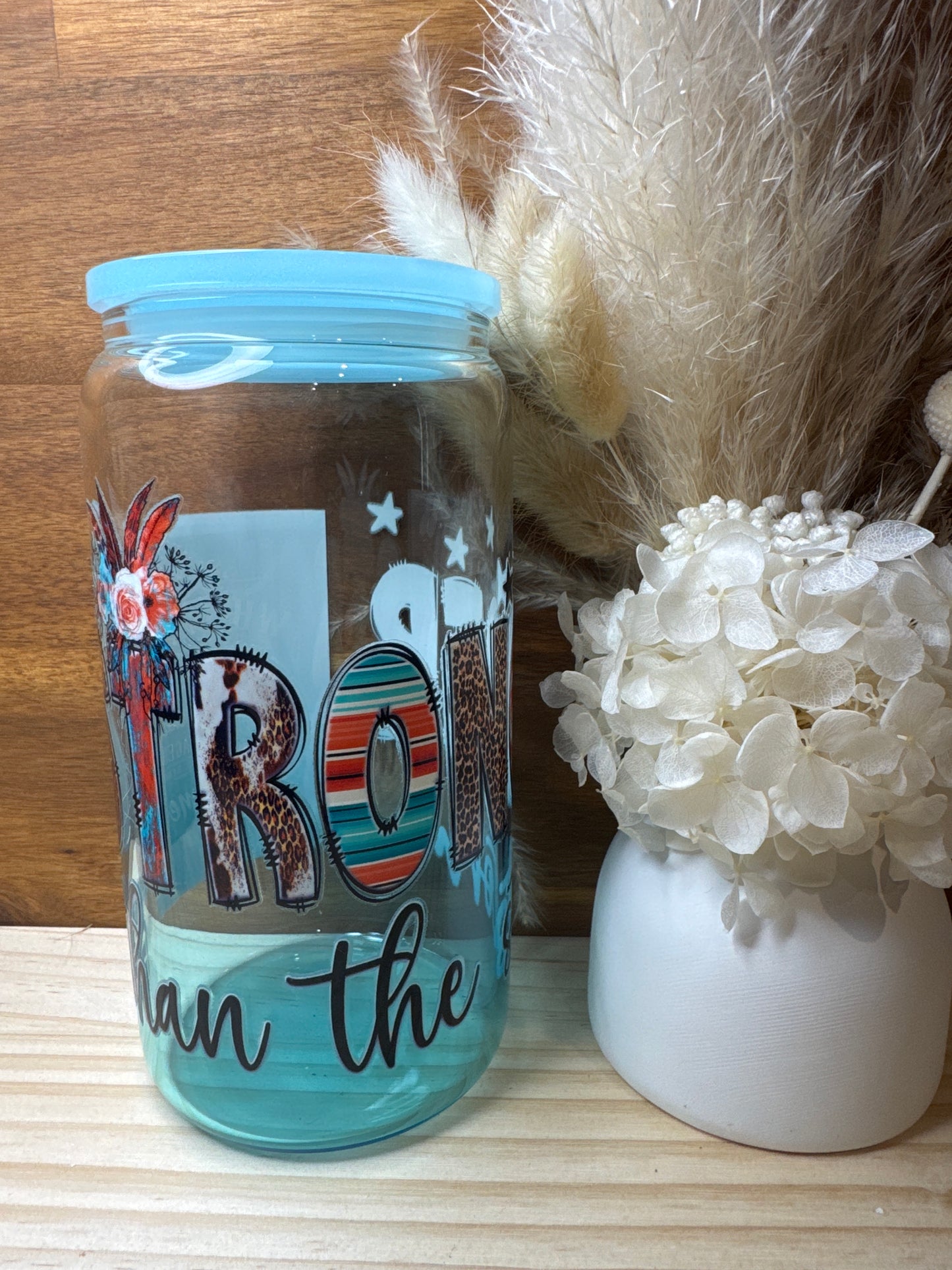 Stronger then the storm Glass Tumbler