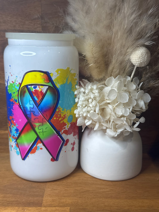 Autism Awareness - Glass Tumbler