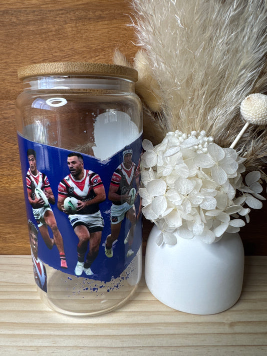 Roosters Footy Glass Tumbler