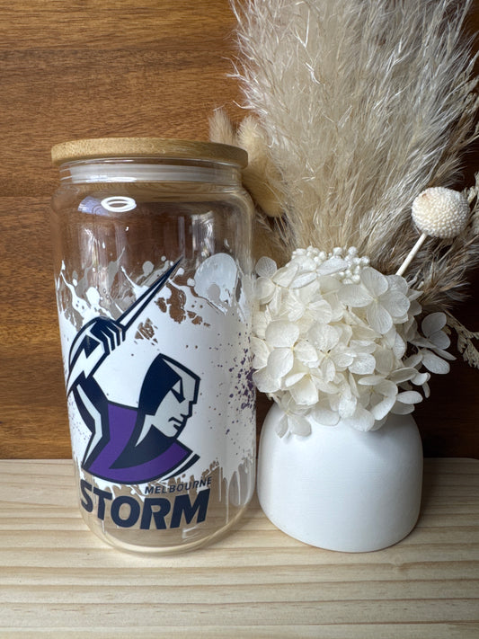 Storm Footy Glass Tumbler