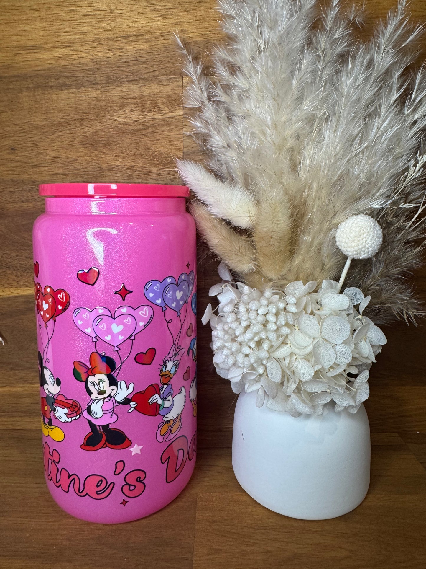 16oz Valentine’s Day Mickey Mouse Glass Tumbler