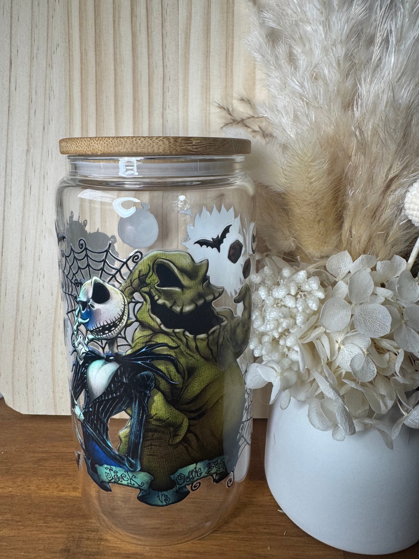 Halloween Jack Skeleton Glass Tumbler