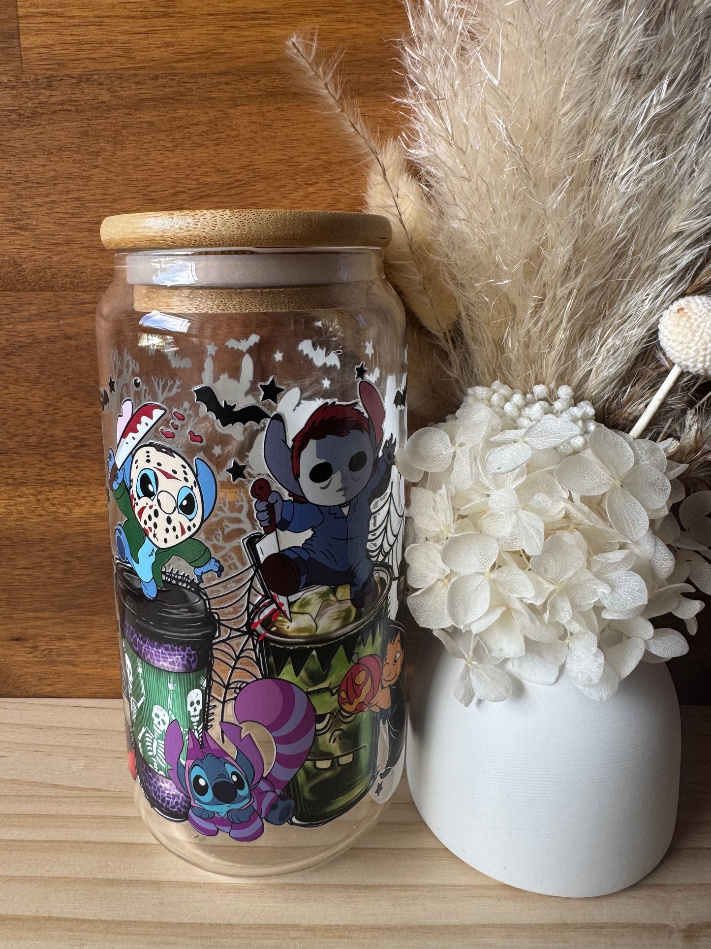 Halloween Stitch Glass Tumbler