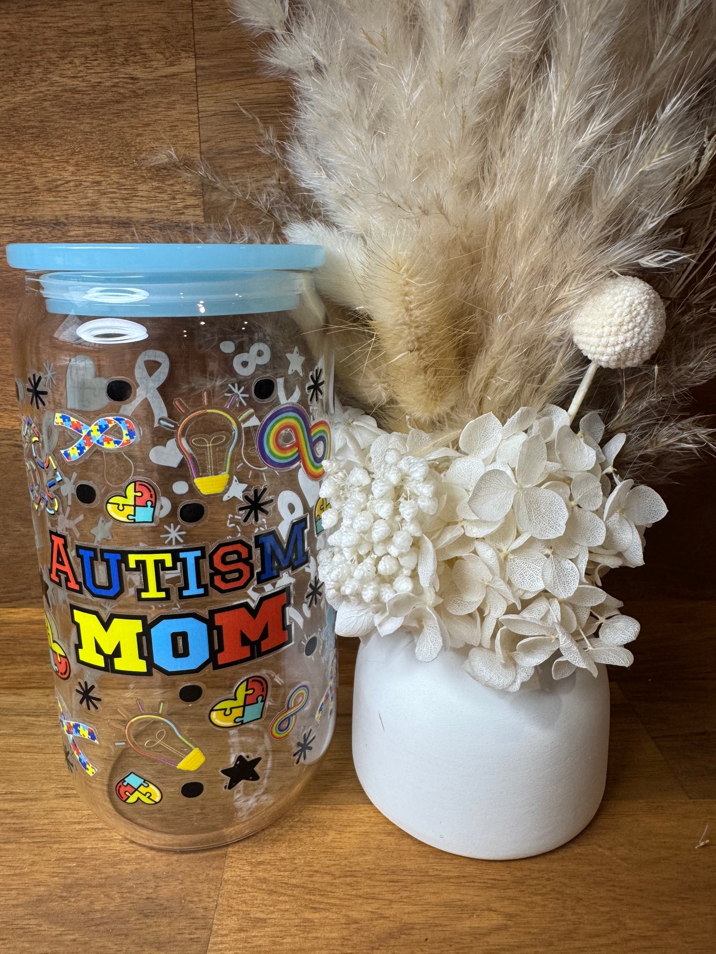 Autism Mum - Glass Tumbler
