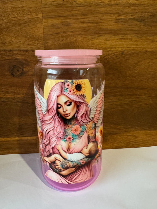 Mothers love - 16oz Glass Tumbler