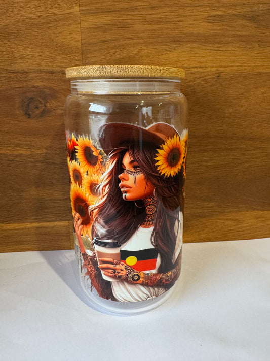 Aboriginal Pride - 16oz Glass Tumbler